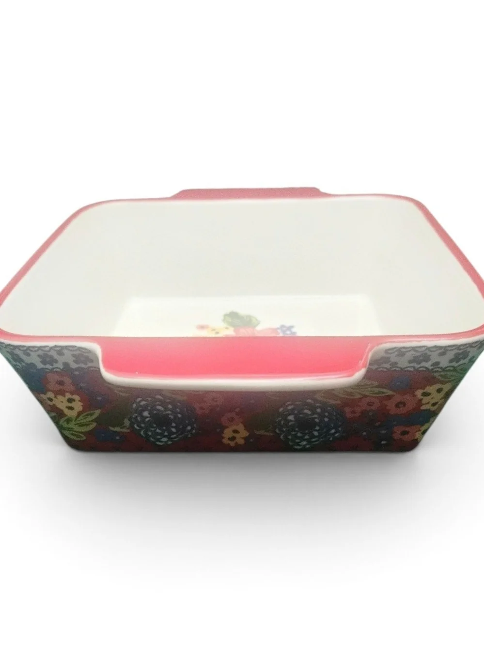 The Pioneer Woman Coral 8x8 Ceramic Baking Dish Floral Handled